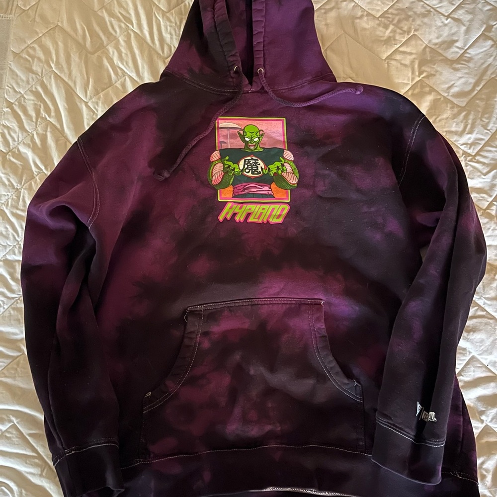 Hypland x Dragon Ball Demon King Piccolo Purple Tie Dye Graphic Hoodie (XL)